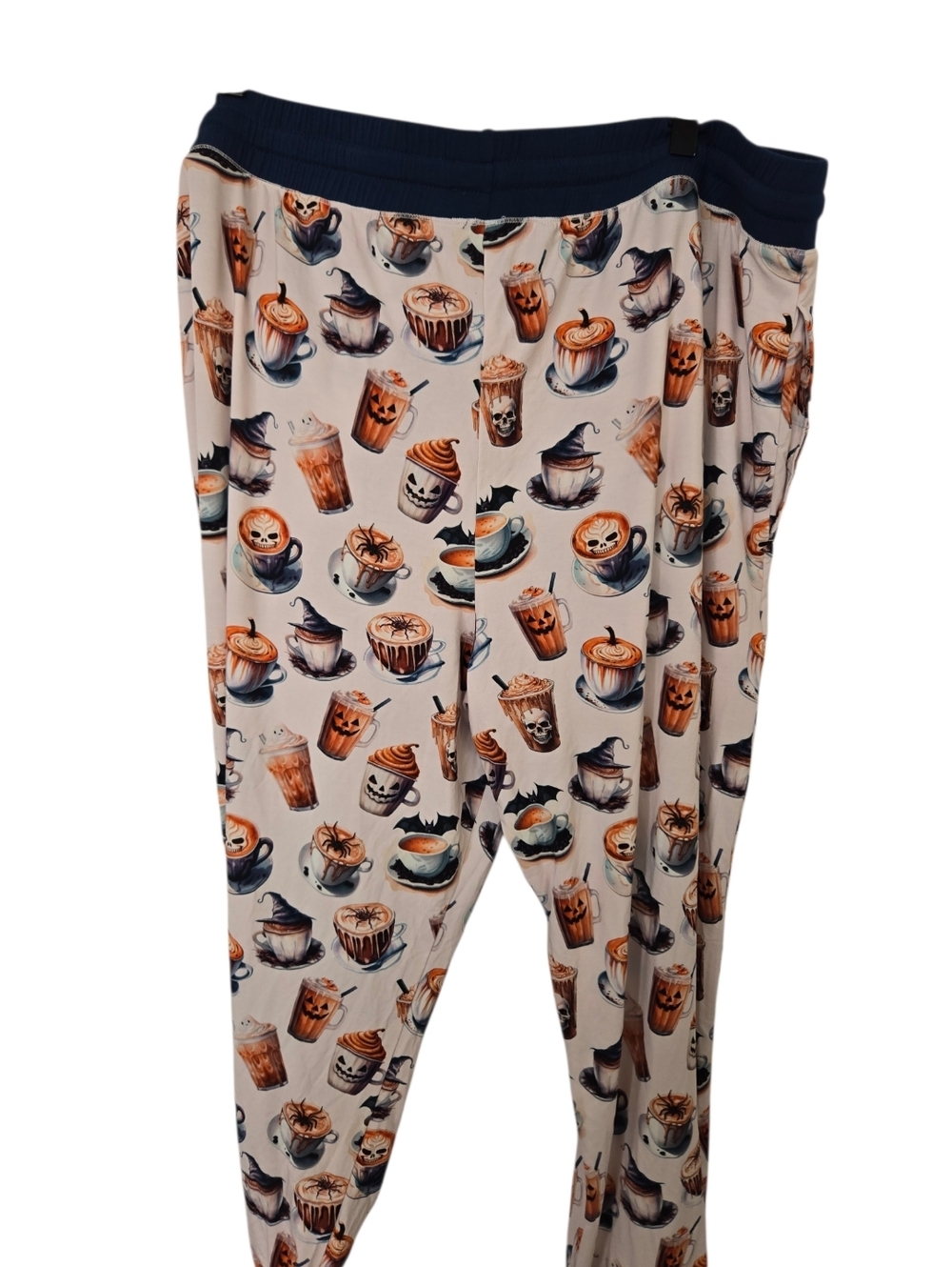 NWT Halloween Coffee & Pumpkin Print Lounge Pants - Pink & Navy Size Xxl - Picture 5 of 5